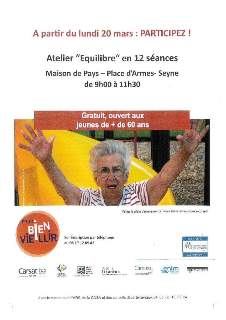 ATELIERS EQUILIBRE ET MEMOIRE : Inscrivez-vous!