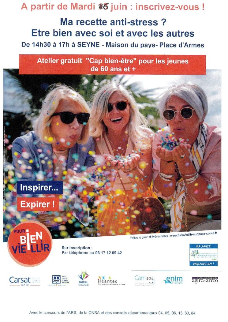 ATELIERS CAP BIEN ÊTRE : Inscrivez-vous!