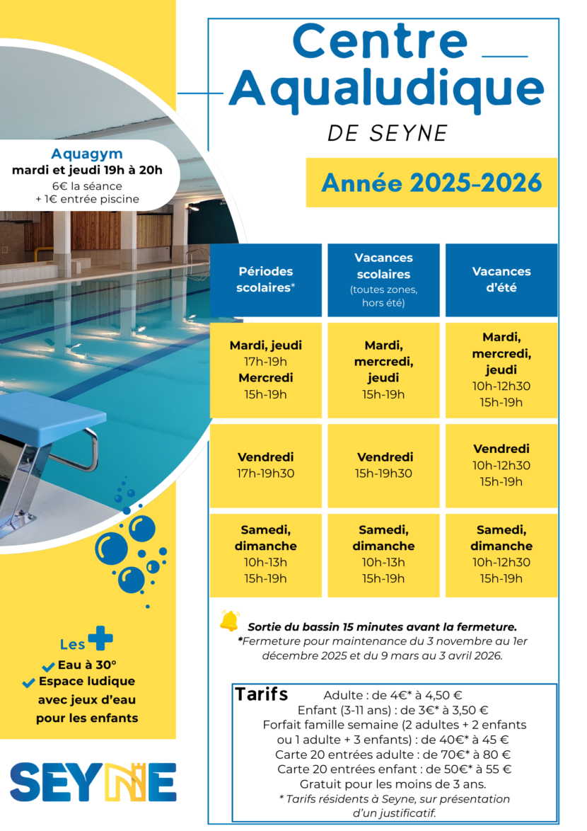 CENTRE AQUALUDIQUE ANNÉE 2025-2026