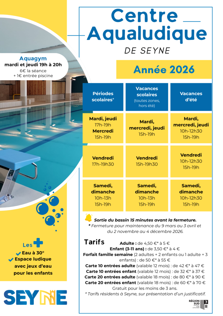 CENTRE AQUALUDIQUE ANNÉE 2026